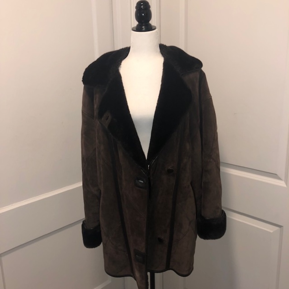 Ladies Sequence Leather Coat Size M